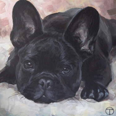 Pittura intitolato "French Bulldog 4" da Olia Tomkova, Opera d'arte originale, Acrilico