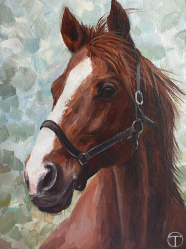 Painting titled "Horse 14" by Olia Tomkova, Original Artwork, Acrylic
