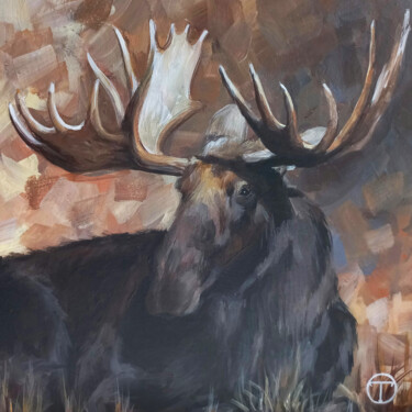Pittura intitolato "Elk 5" da Olia Tomkova, Opera d'arte originale, Acrilico