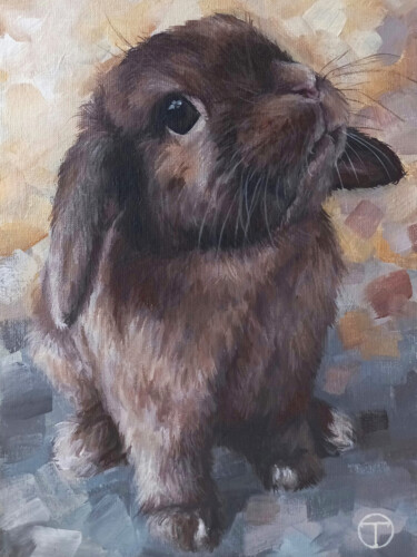 Malerei mit dem Titel "Rabbit" von Olia Tomkova, Original-Kunstwerk, Acryl