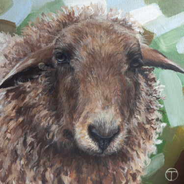 Painting titled "Sheep" by Olia Tomkova, Original Artwork, Acrylic