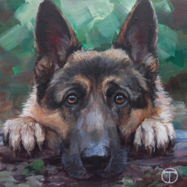 Pintura titulada "Shepherd 6" por Olia Tomkova, Obra de arte original, Acrílico