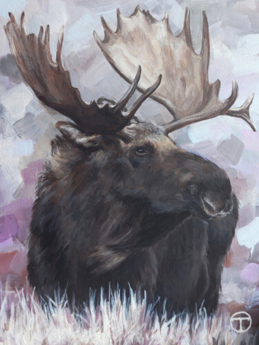 Painting titled "Moose 8" by Olia Tomkova, Original Artwork, Acrylic