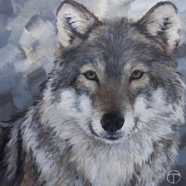 Peinture intitulée "Wolf 3" par Olia Tomkova, Œuvre d'art originale, Acrylique