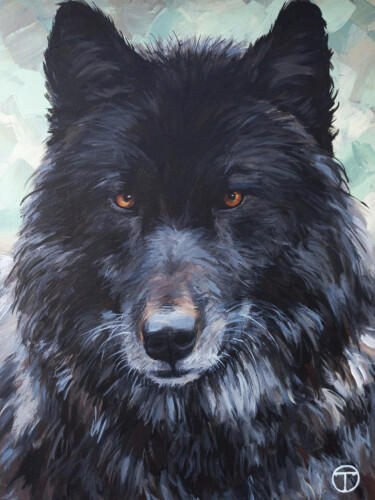 Peinture intitulée "Wolf 4" par Olia Tomkova, Œuvre d'art originale, Acrylique