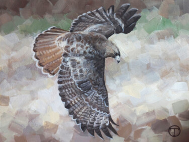 Pittura intitolato "Hawk" da Olia Tomkova, Opera d'arte originale, Acrilico