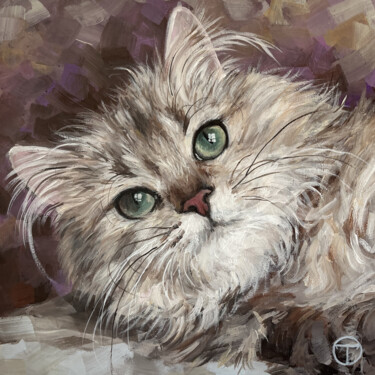 Painting titled "Cat 17" by Olia Tomkova, Original Artwork, Acrylic