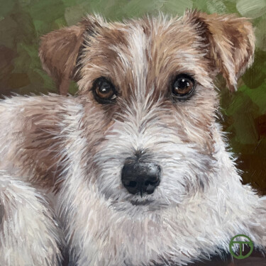Painting titled "Jack Russell Terrie…" by Olia Tomkova, Original Artwork, Acrylic