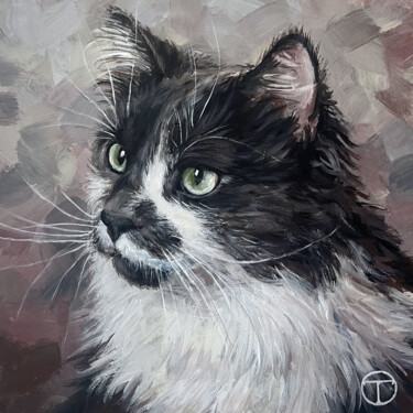 Painting titled "Cat 23" by Olia Tomkova, Original Artwork, Acrylic
