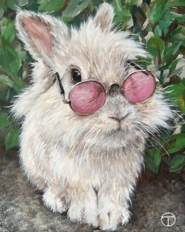 Painting titled "Rabbit 3" by Olia Tomkova, Original Artwork, Acrylic