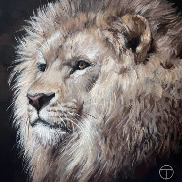 Painting titled "Lion 2" by Olia Tomkova, Original Artwork, Acrylic