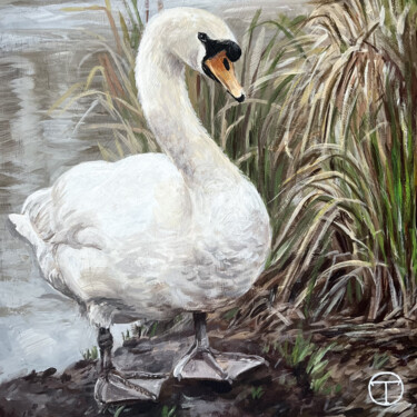 Malarstwo zatytułowany „Swan #2” autorstwa Olia Tomkova, Oryginalna praca, Akryl