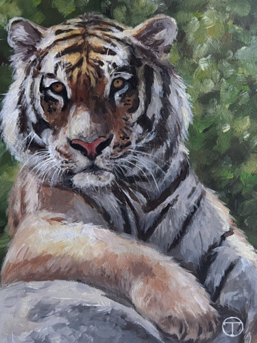 Painting titled "Tiger 4" by Olia Tomkova, Original Artwork, Acrylic