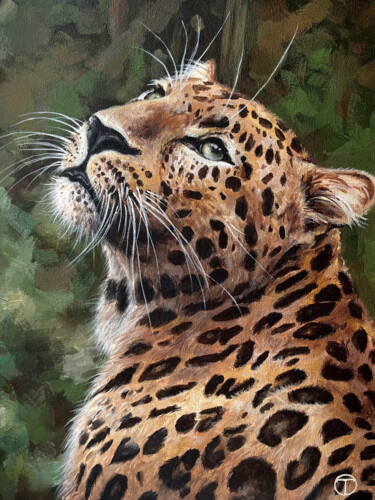 Ζωγραφική με τίτλο "Leopard" από Olia Tomkova, Αυθεντικά έργα τέχνης, Ακρυλικό