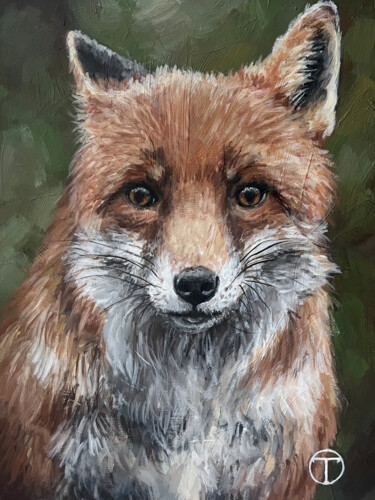 Painting titled "Fox" by Olia Tomkova, Original Artwork, Acrylic
