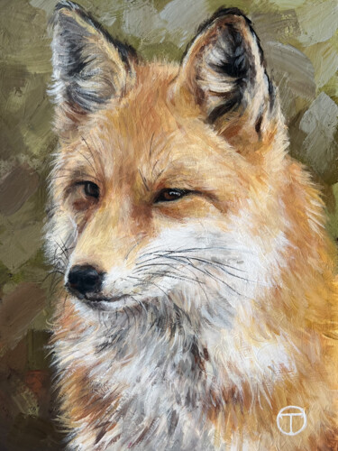 Painting titled "Fox 2" by Olia Tomkova, Original Artwork, Acrylic