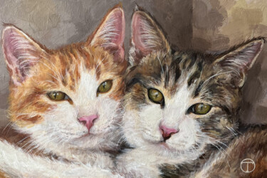 Painting titled "Cats" by Olia Tomkova, Original Artwork, Acrylic