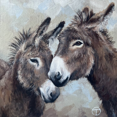 Peinture intitulée "Donkeys 4" par Olia Tomkova, Œuvre d'art originale, Acrylique
