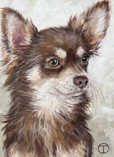 Malarstwo zatytułowany „Chihuahua #4” autorstwa Olia Tomkova, Oryginalna praca, Akryl