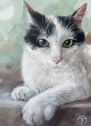 Malerei mit dem Titel "Cat 26" von Olia Tomkova, Original-Kunstwerk, Acryl