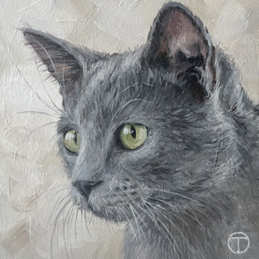 Картина под названием "Cat 29" - Olia Tomkova, Подлинное произведение искусства, Акрил