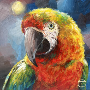 Painting titled "Parrot" by Olia Tomkova, Original Artwork, Acrylic