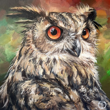 Malarstwo zatytułowany „Owl” autorstwa Olia Tomkova, Oryginalna praca, Akryl