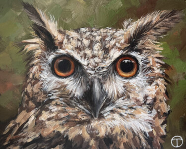 Pintura intitulada "Owl 2" por Olia Tomkova, Obras de arte originais, Acrílico