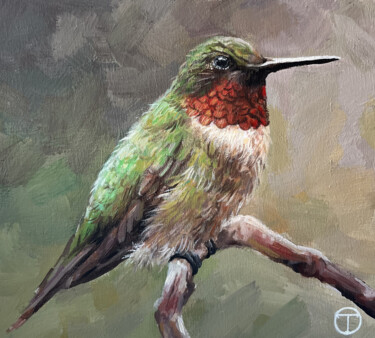 Schilderij getiteld "Hummingbird" door Olia Tomkova, Origineel Kunstwerk, Acryl
