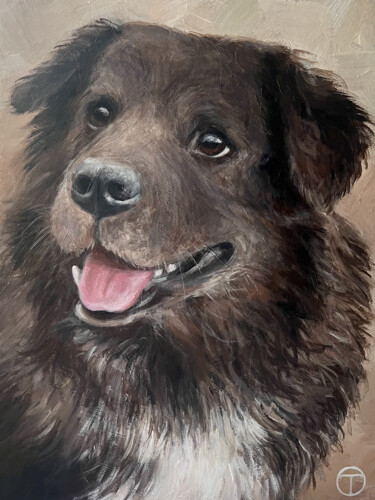 Painting titled "Watson (commission)" by Olia Tomkova, Original Artwork, Acrylic