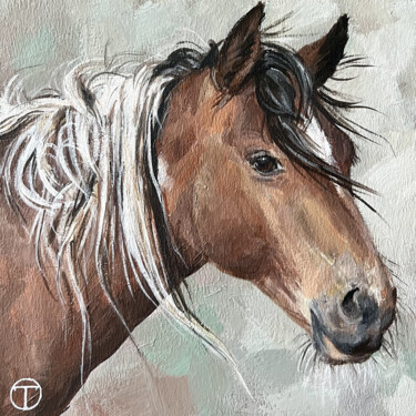 Malarstwo zatytułowany „Horse #21” autorstwa Olia Tomkova, Oryginalna praca, Akryl