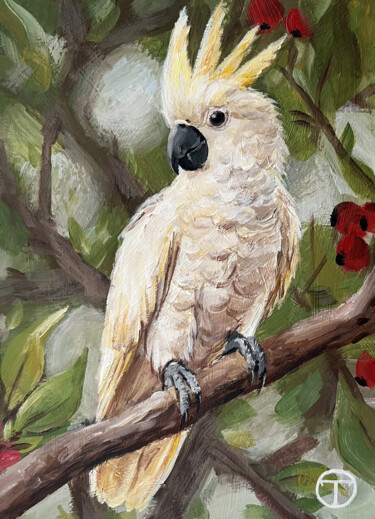 Pintura titulada "Parrot 2" por Olia Tomkova, Obra de arte original, Acrílico
