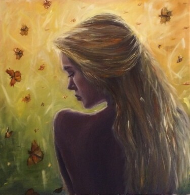 Painting titled "HOPE" by Olha Alippa, Original Artwork, Oil Mounted on Wood Stretcher frame