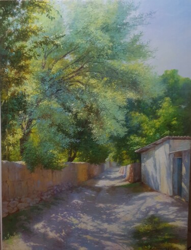 Painting titled "Улица Чодаксой" by Olim Mukhammadali, Original Artwork, Oil