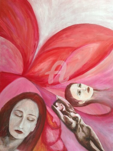 Painting titled "Flussi 1" by Olimpia Pino, Original Artwork, Oil