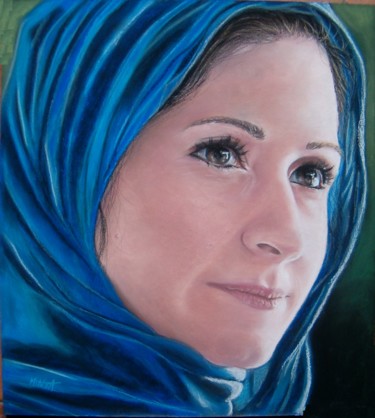 Painting titled "she' s so beautiful" by Minta, Original Artwork, Pastel