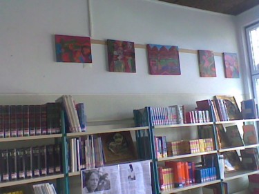 Pintura intitulada "Exposição biblioteca" por Olinda Gil, Obras de arte originais