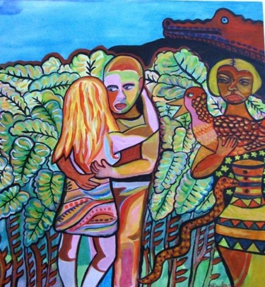 Pintura intitulada "Feitiço de amor" por Olinda Gil, Obras de arte originais