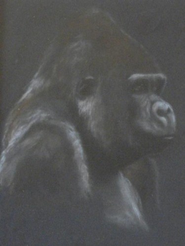 Painting titled "Gorilla" by Olayinka Taylor-Lewis, Original Artwork, Oil
