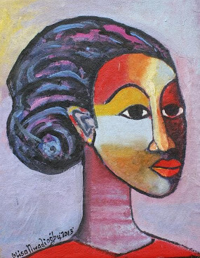Painting titled "portrait-acrylic-on…" by Olisa Nwadiogbu, Original Artwork, Oil