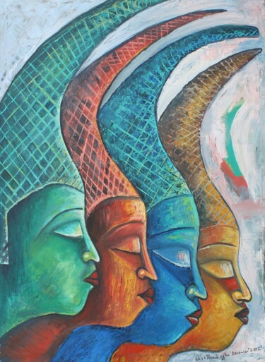 Painting titled "profile-of-queens-o…" by Olisa Nwadiogbu, Original Artwork, Oil