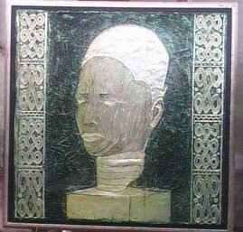 Painting titled "title-ife-head-medi…" by Olisa Nwadiogbu, Original Artwork, Oil