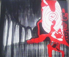 Painting titled "red-face-92cm-by-11…" by Olisa Nwadiogbu, Original Artwork, Oil