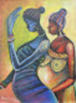 Painting titled "womanhood-acrylic-o…" by Olisa Nwadiogbu, Original Artwork, Oil