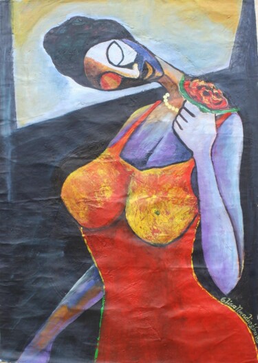 Painting titled "valentine-day-acryl…" by Olisa Nwadiogbu, Original Artwork, Oil