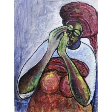 Malerei mit dem Titel "Big Mama" von Olisa Nwadiogbu, Original-Kunstwerk, Acryl