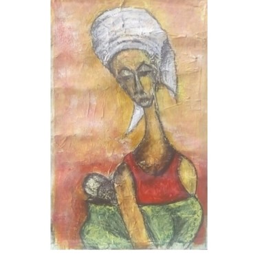 Картина под названием "New-mother" - Olisa Nwadiogbu, Подлинное произведение искусства, Акрил
