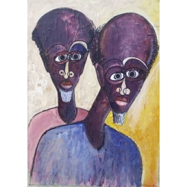Malerei mit dem Titel "Two brothers" von Olisa Nwadiogbu, Original-Kunstwerk, Acryl