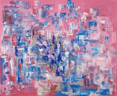 Картина под названием "Cherry Blossom Seas…" - Olita Art, Подлинное произведение искусства, Акрил Установлен на Деревянная р…