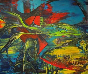 Painting titled "Тransformation and…" by Olita Art, Original Artwork, Acrylic Mounted on Wood Stretcher frame